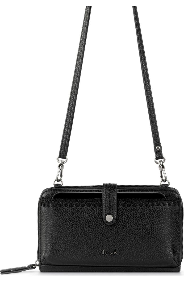 The Sak Iris Smartphone Crossbody Bag, Alternate, color, Black Leather