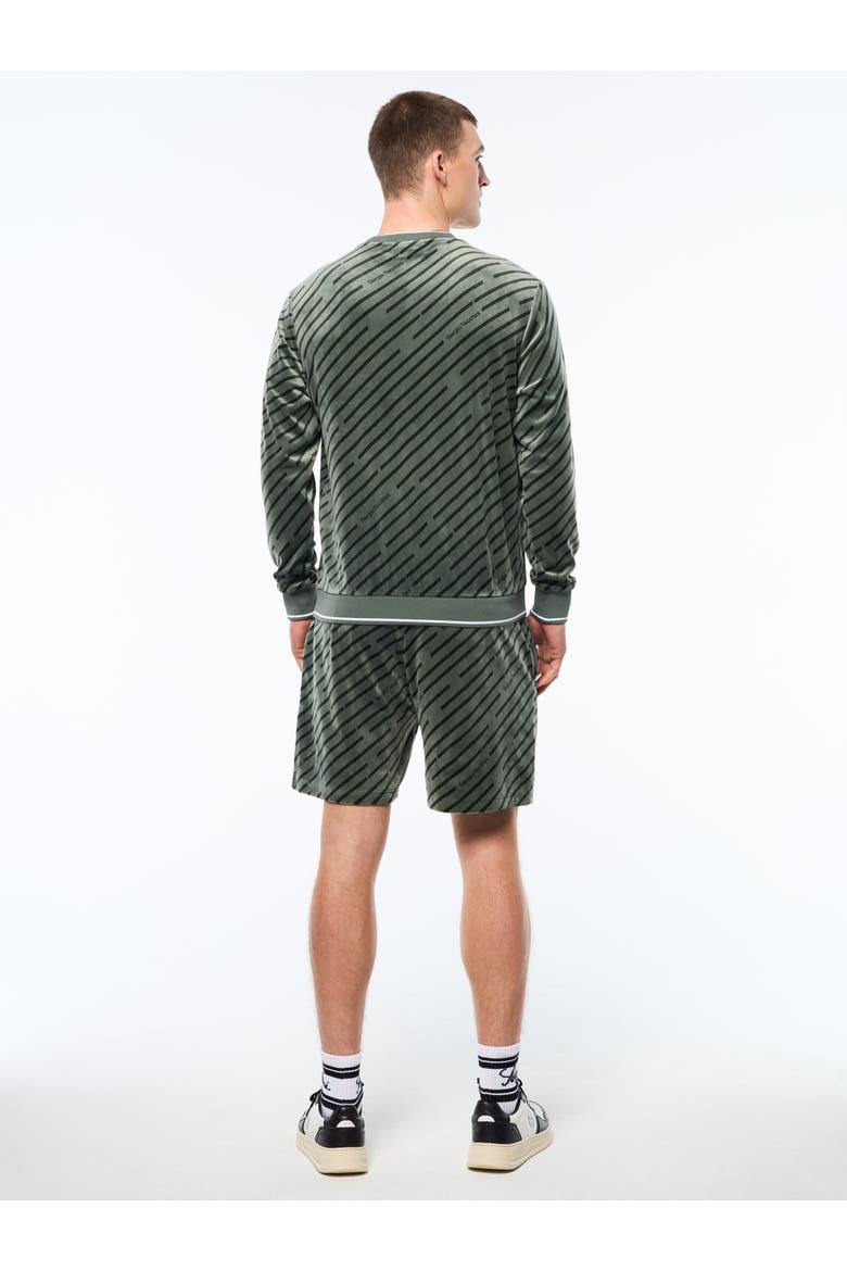 Obliquo Velour Crewneck, Alternate, color, AGAVE GREEN