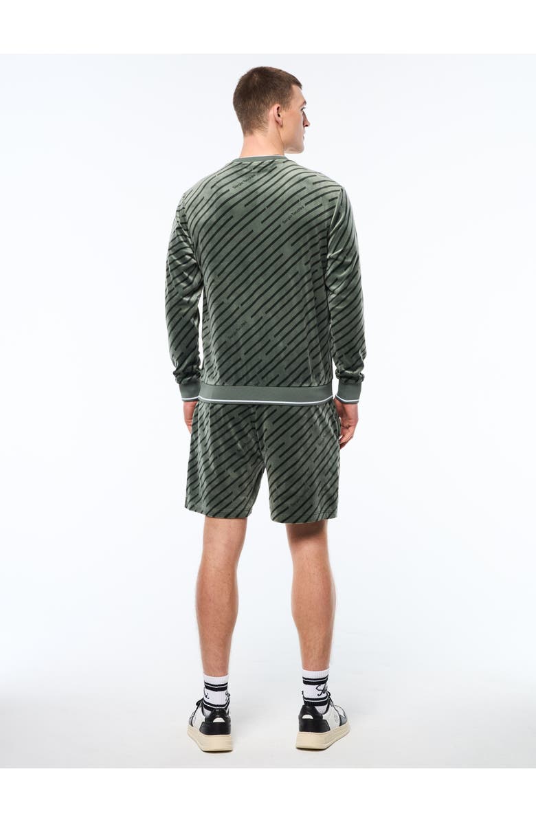 Sergio Tacchini Obliquo Velour Crewneck, Alternate, color, Agave Green