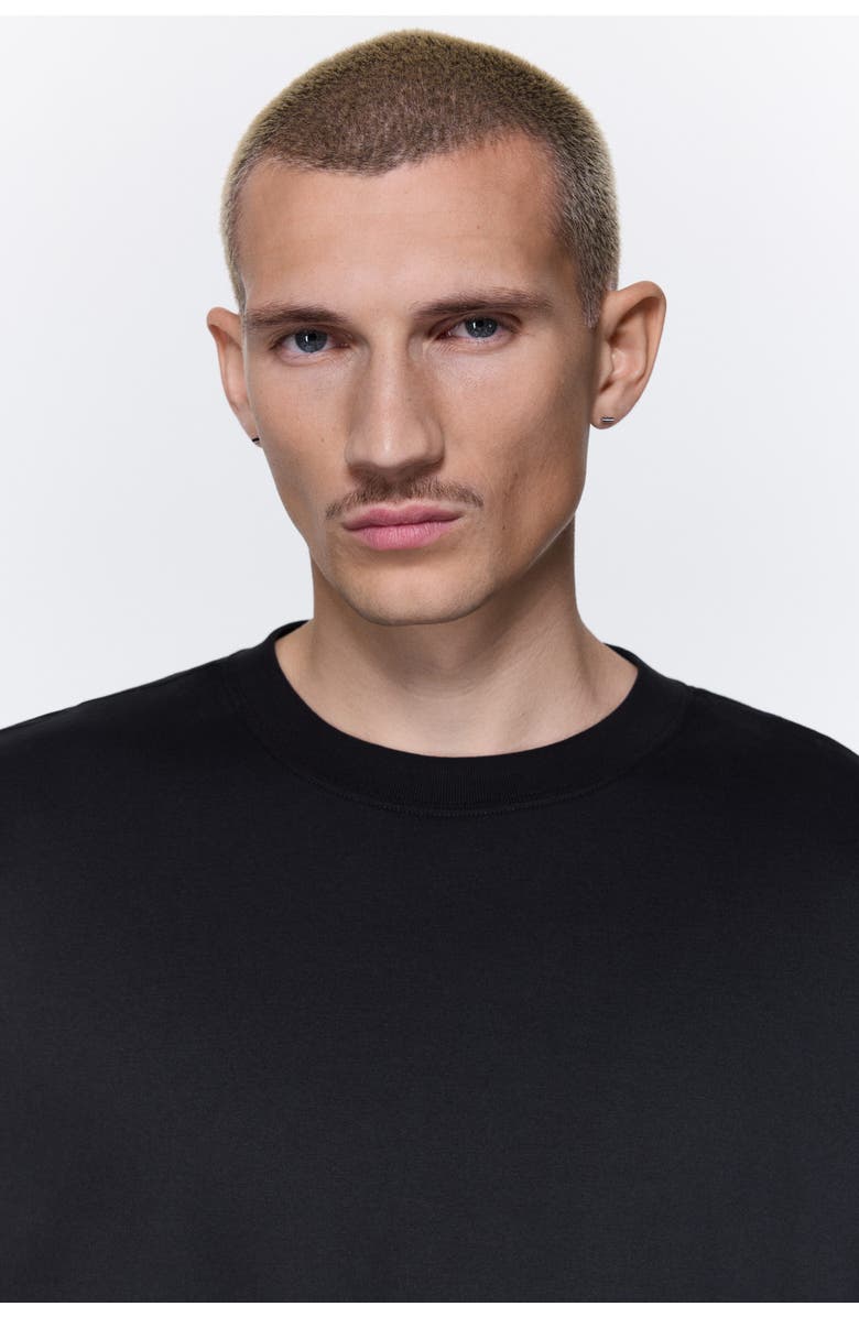 H&M Oversized Fit Interlock T-shirt, Alternate, color, Black