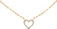 Haus of Brilliance Gold Vermeil 1/10 Cttw Diamond Paperclip Chain Heart Pendant Necklace