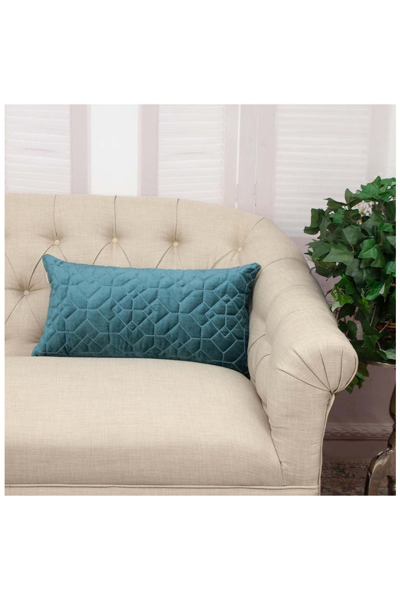 Sora Quilted Throw Pillow, Alternate, color, TEAL