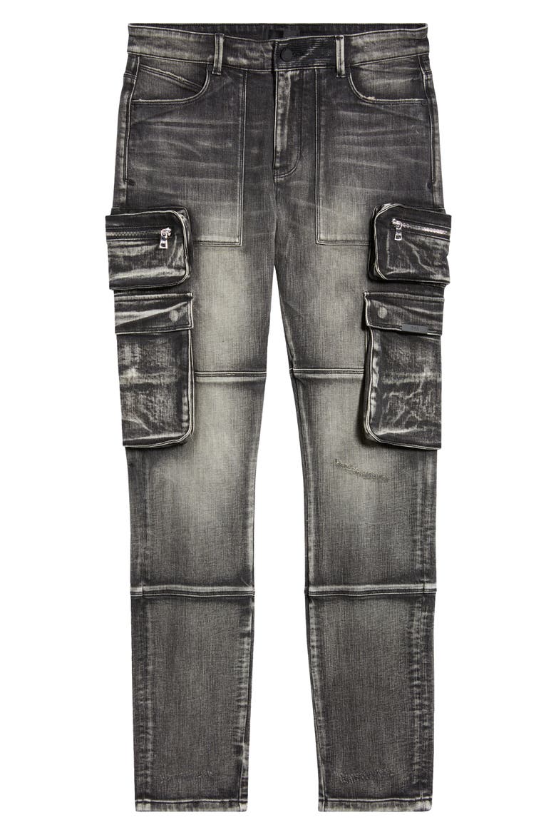 Slate Cargo Skinny Jeans, Alternate, color, ASH STORM