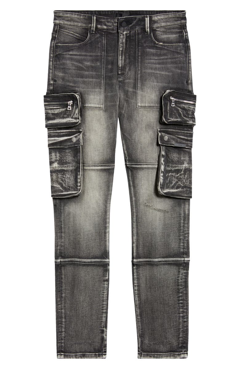 RtA Slate Cargo Skinny Jeans, Main, color, Ash Storm