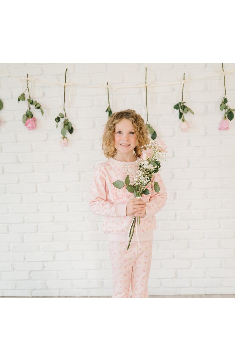 Sweet Wink Pink Rose Love Patch Sweatshirt, Alternate, color, Light Pink