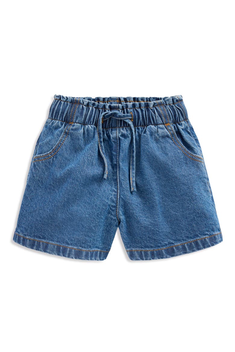 Kids' Stretch Cotton Denim Shorts, Main, color, MID VINTAGE DENIM