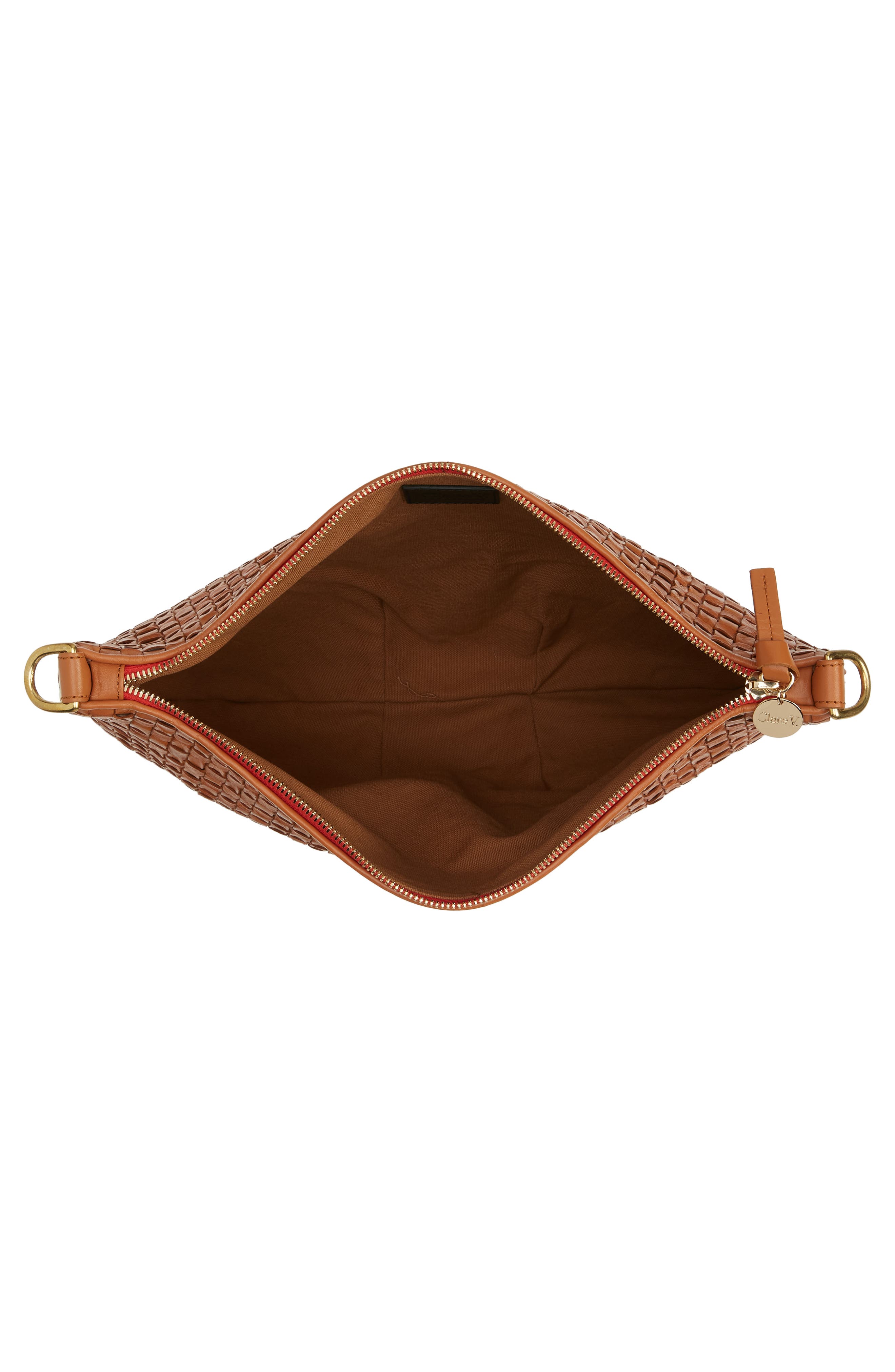 Clare V. Moyen Messenger Crossbody Bag, Alternate, color, Natural Woven Checker