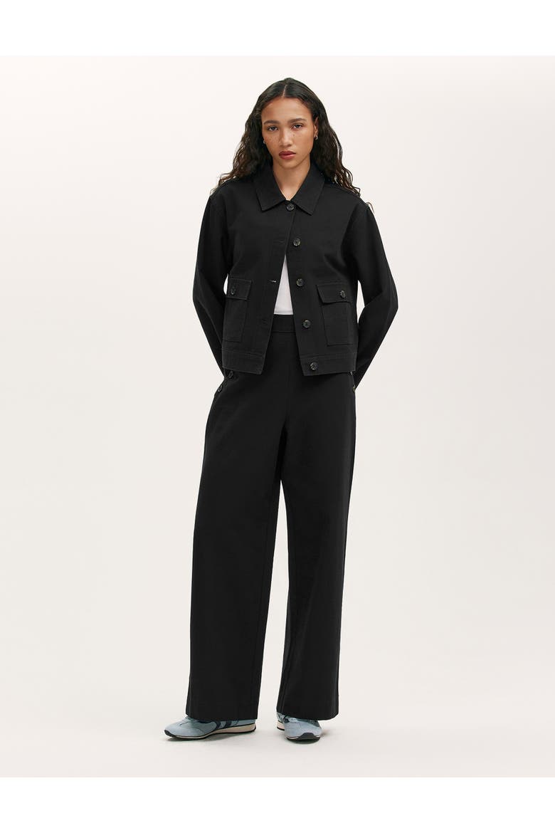 Kelsie Cotton Canvas Button Front Jacket, Alternate, color, Black