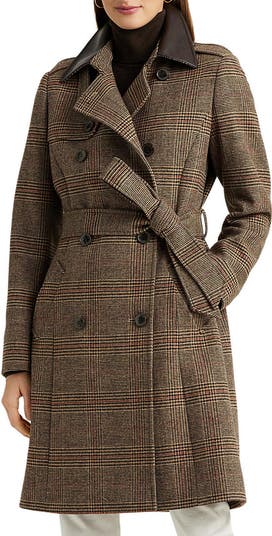 Ralph Lauren Ladies Houndstooth Coat Lauren Ralph Lauren Navy Blue