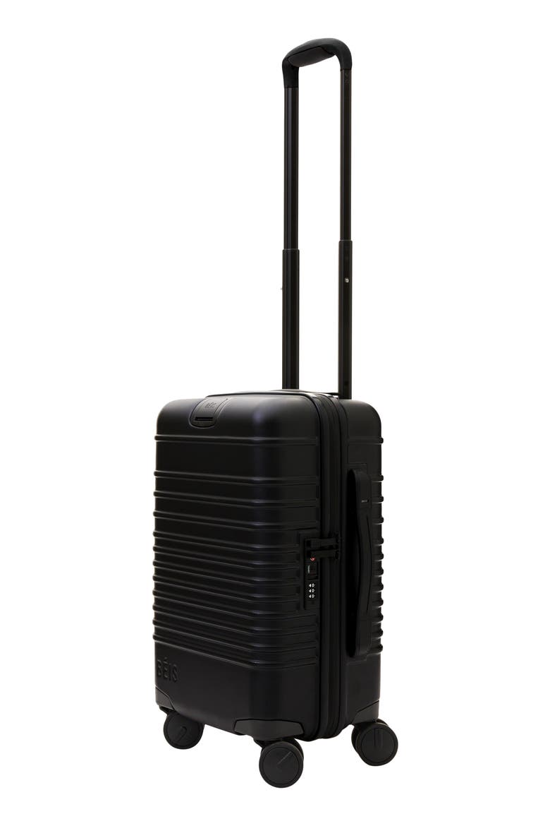 The Small International Carry-On Roller Suitcase, Alternate, color, ALL BLACK