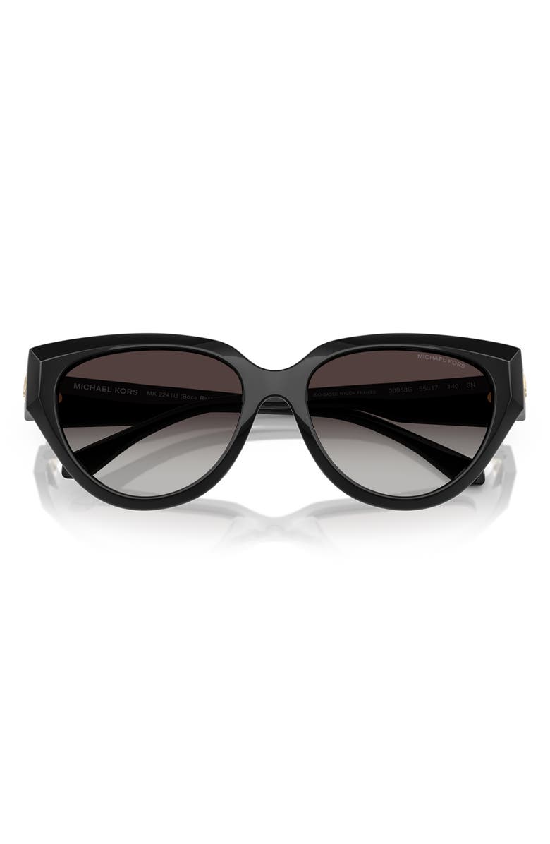 Michael Kors 55mm Gradient Cat Eye Sunglasses, Alternate, color, Black / Dark Grey Gradient