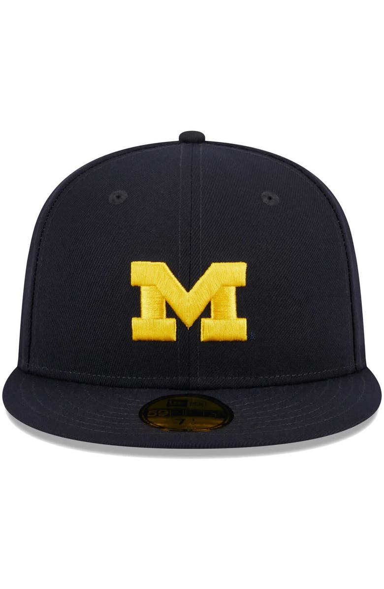 New Era Men's New Era Navy Michigan Wolverines 59FIFTY Fitted Hat, Alternate, color, 