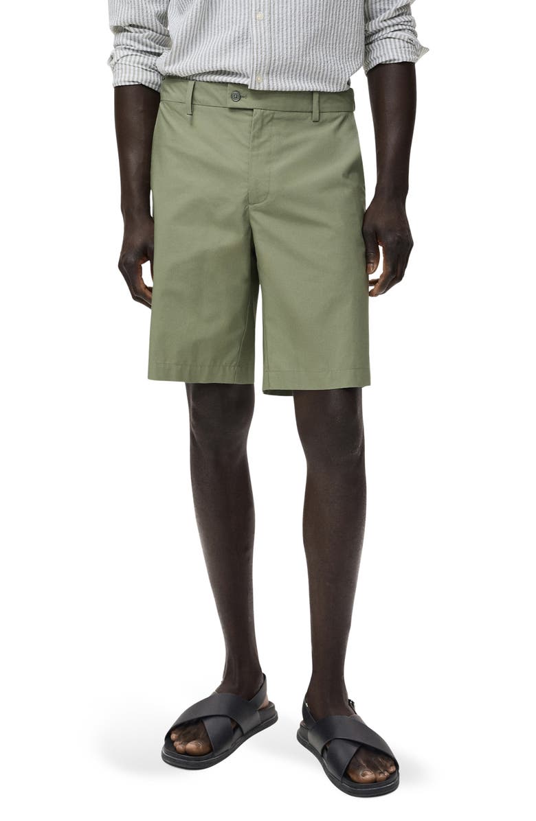 MANGO Cotton Bermuda Shorts, Main, color, Mint Green