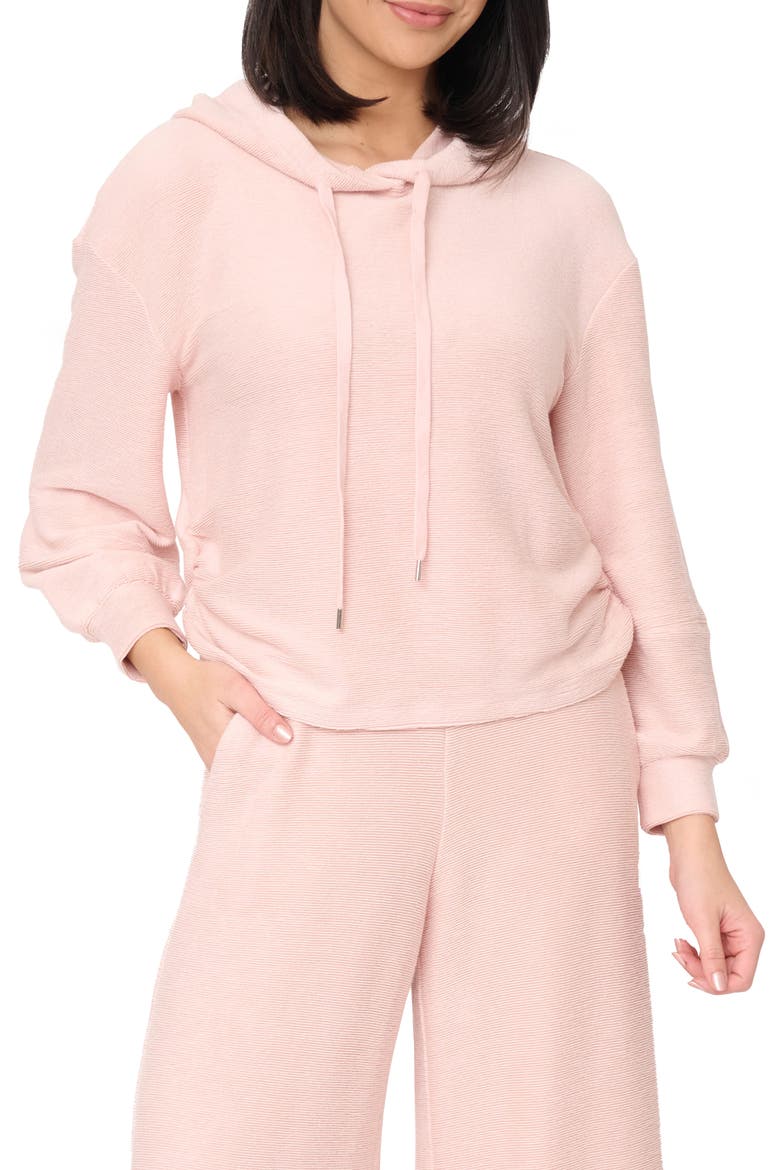 Low Key Luxe Rib Hoodie, Main, color, PINK WHIP