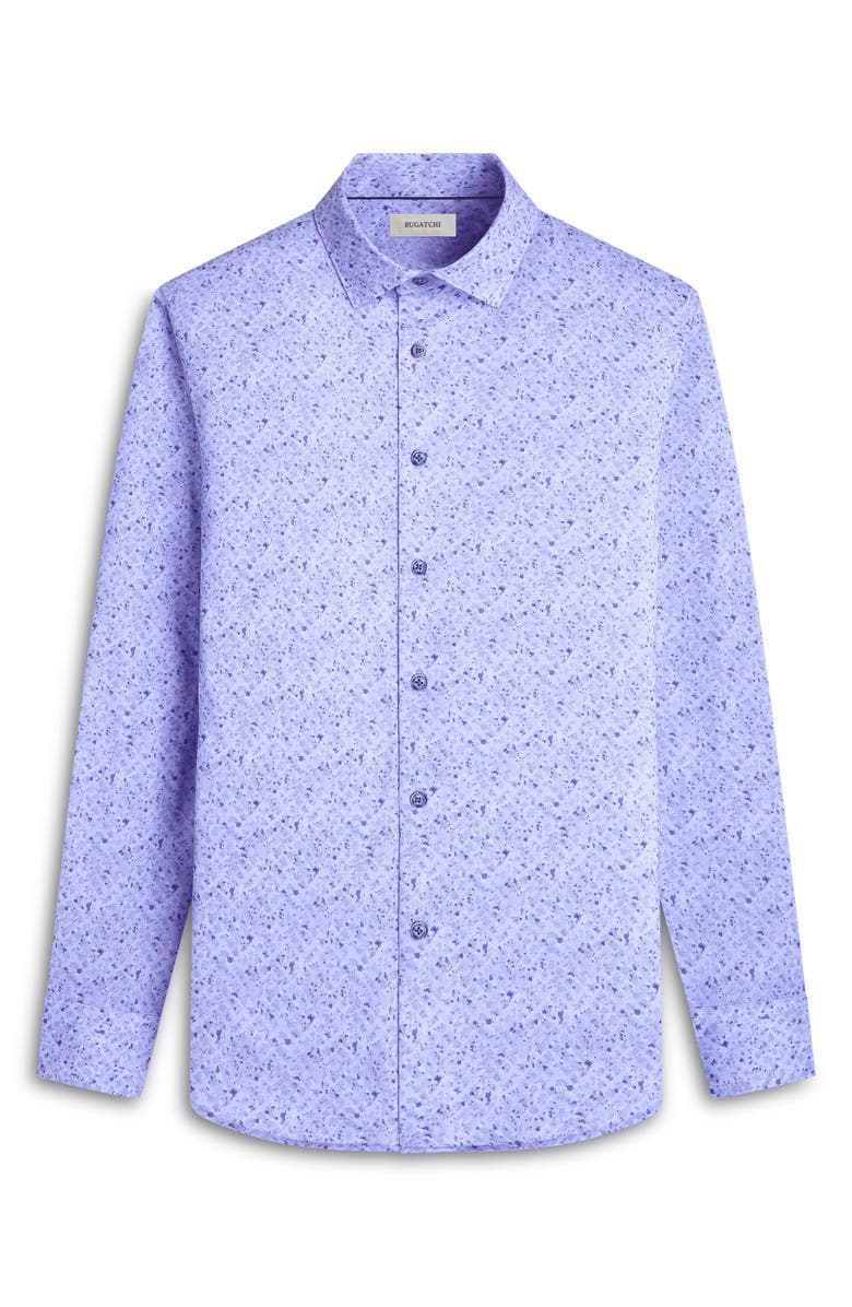 Bugatchi Jimmy OoohCotton<sup>®</sup> Print Button-Up Shirt, Alternate, color, Air Blue