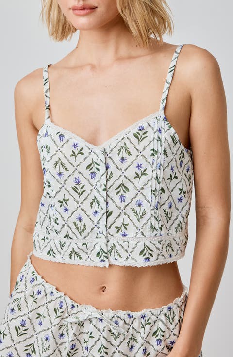 Front Button Crop Tank