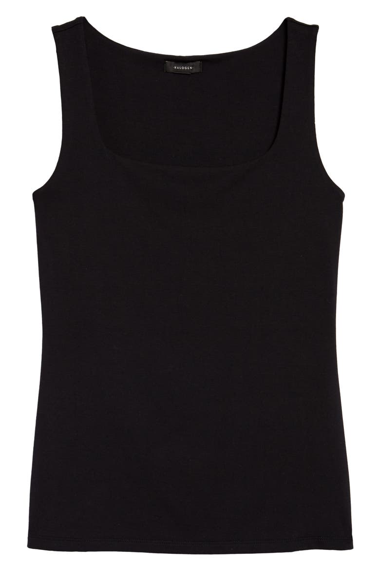 Square Neck Tank, Alternate, color, BLACK