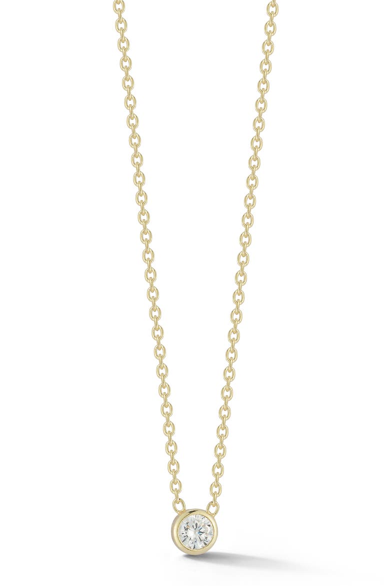 Bezel Set Cubic Zirconia Pendant Necklace, Main, color, GOLD