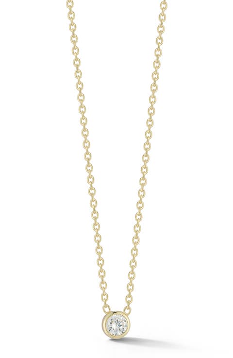 Bezel Set Cubic Zirconia Pendant Necklace
