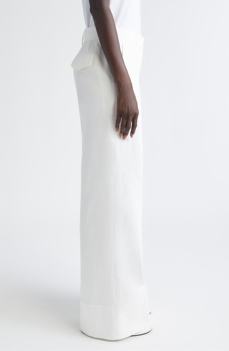 Lafayette 148 New York Charles Cotton & Linen Wide Leg Pants, Alternate, color, White