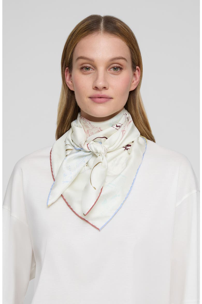 Manhattan Print Cashmere & Silk Square Scarf, Alternate, color, CLOUD MULTI