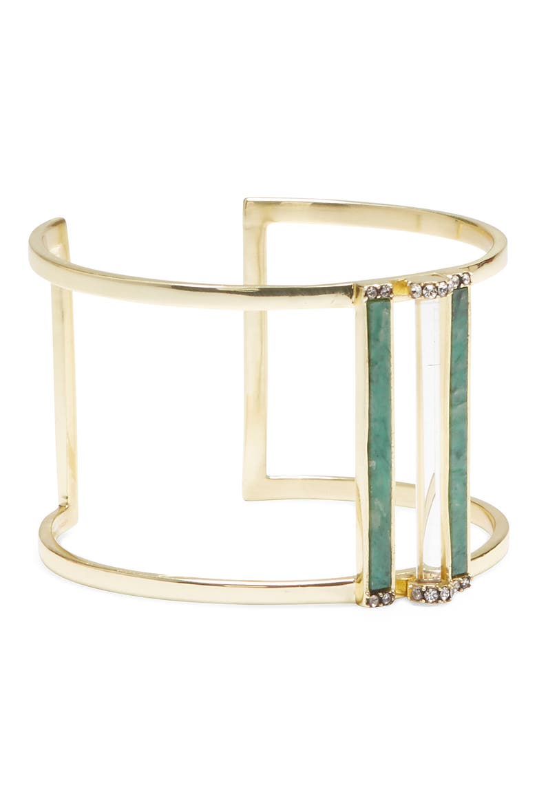Large Cuff Bracelet, Alternate, color, GOLD/ CRYSTAL