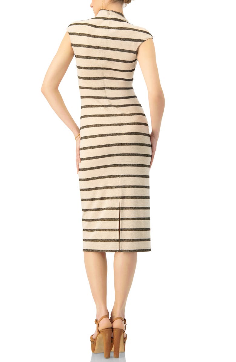 IVONNE Striped Jersey Midi Dress, Alternate, color, Sand