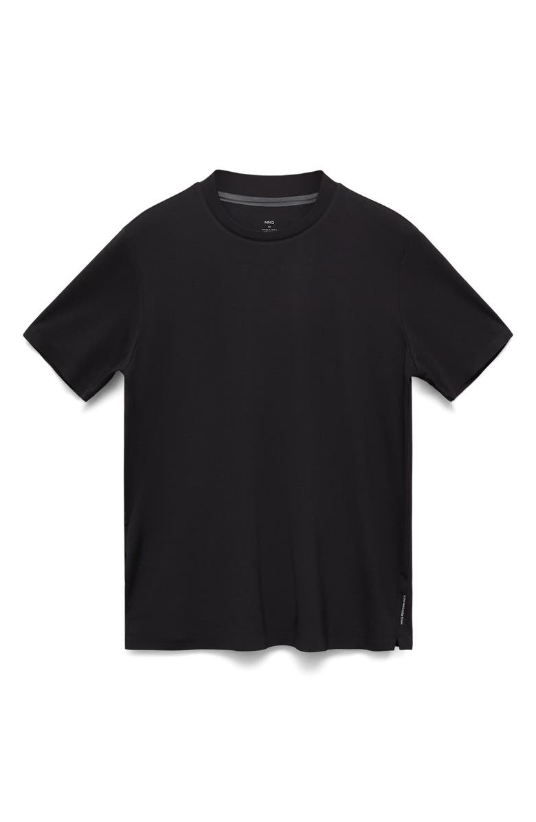 MANGO Thermoregulating Performance Slim Fit Stretch T-Shirt, Alternate, color, Black