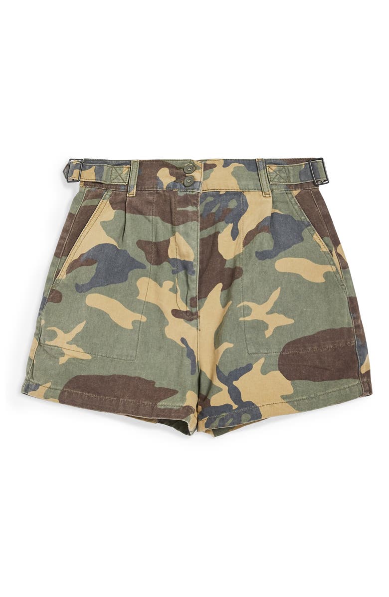 Topshop Camo Print Utility Shorts, Alternate, color, 