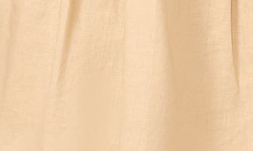 Cece Long Sleeve Tiered Linen Blend Dress In Hazelnut