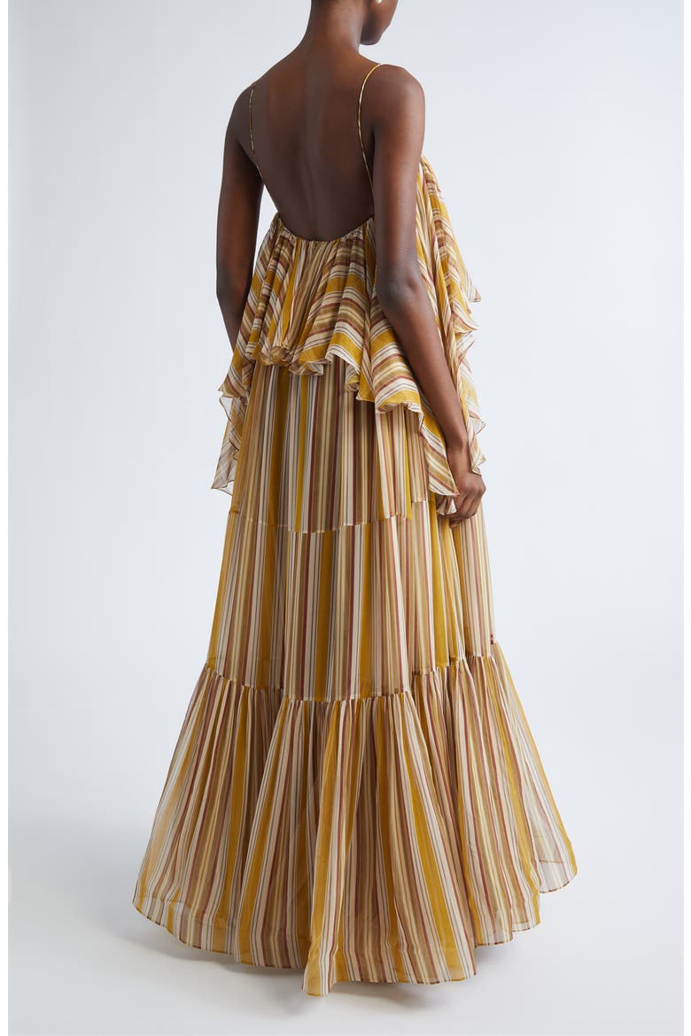 Rebellion Bohemian Stripe Slipdress, Alternate, color, MUSTARD STRIPE