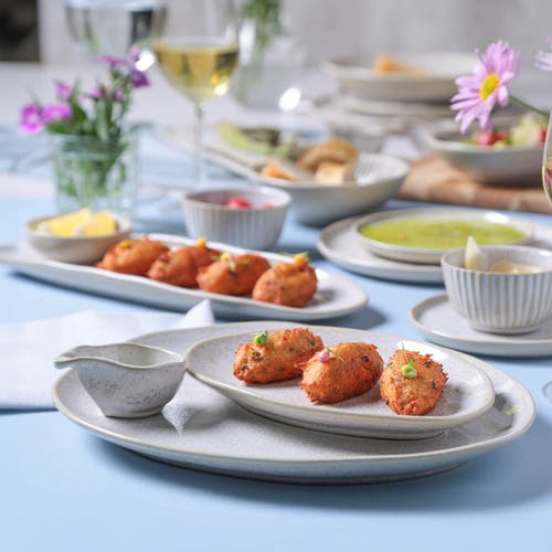 Porto Brasil Oval Dessert Plate Set Of 6 In Neutral