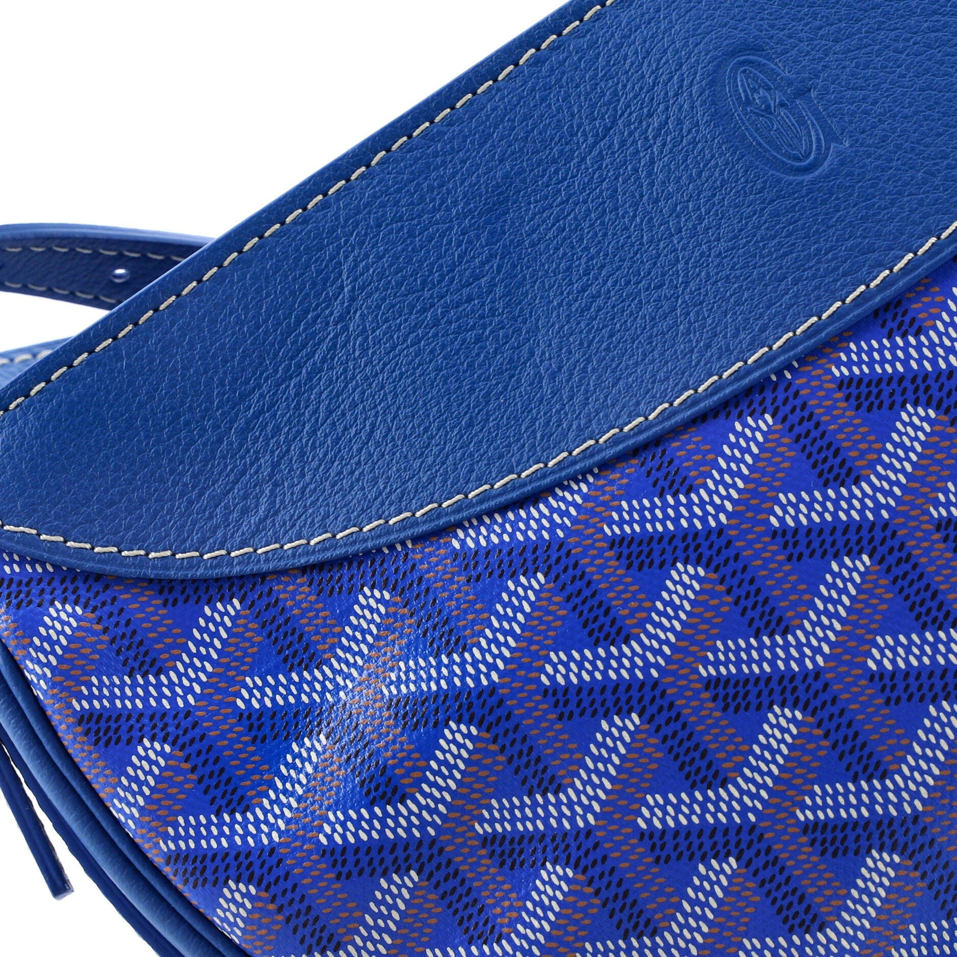 Pre-Owned Goyard Hirondelle Shoulder Bag Coated Canvas and Leather, Alternate, color, Blue