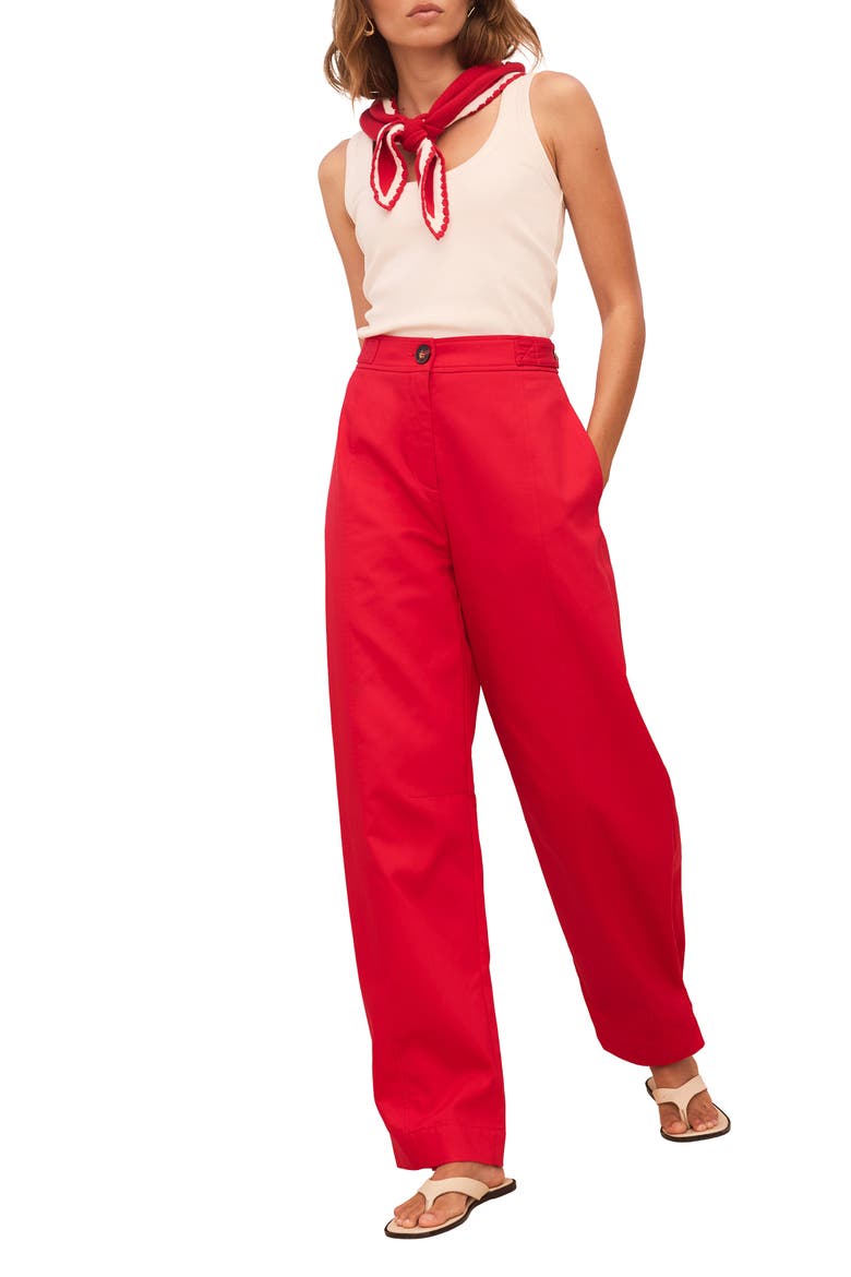 Wide Leg Utility Trousers, Alternate, color, Red