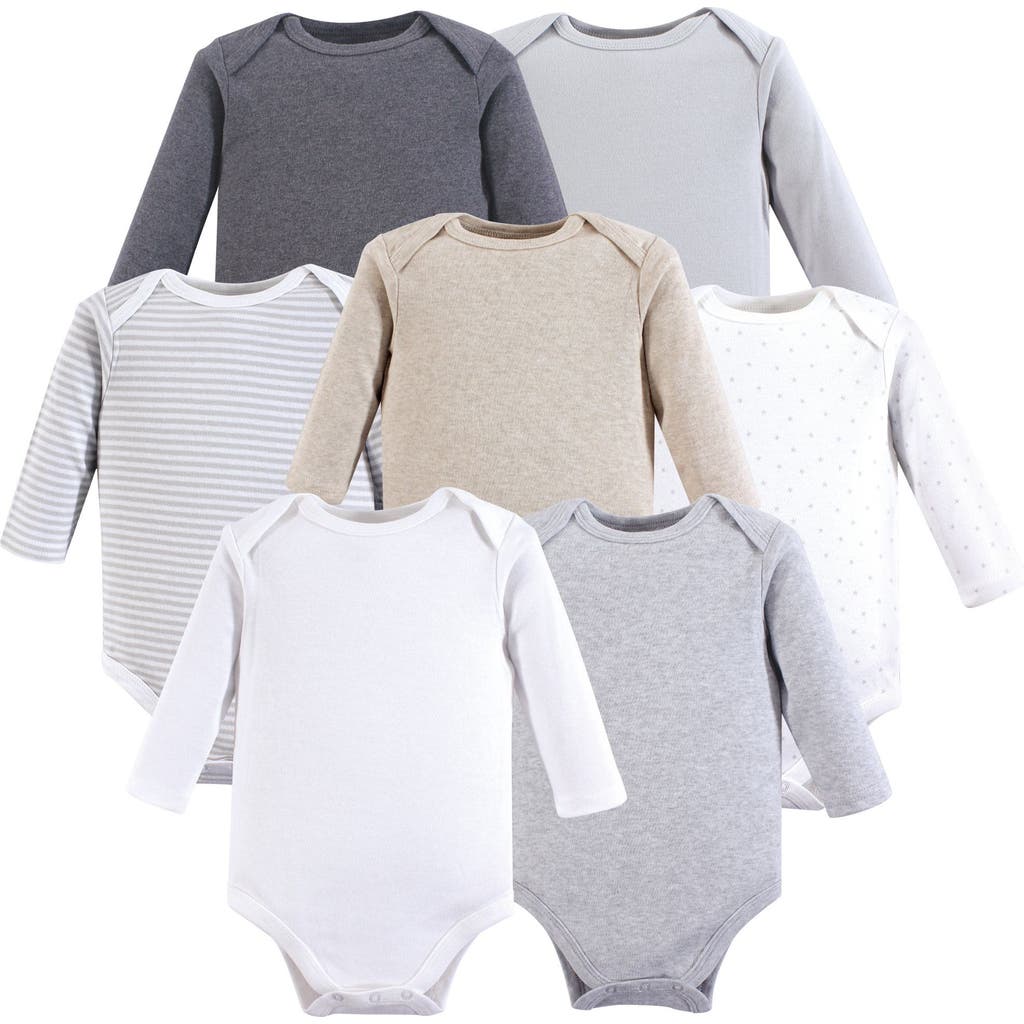 Hudson Baby Cotton Long-sleeve Bodysuits 7-pack In Multi