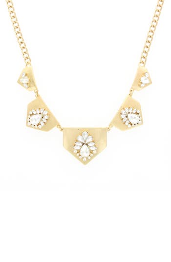 Olivia Welles Five Station Pentagon Necklace In Gold
