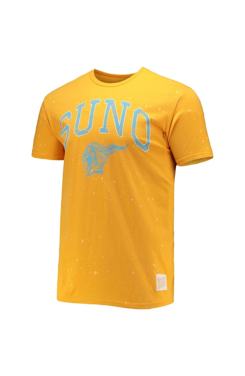 Retro Brand Men's Original Retro Brand Gold Southern University at New Orleans Knights Bleach Splatter T-Shirt, Alternate, color, 