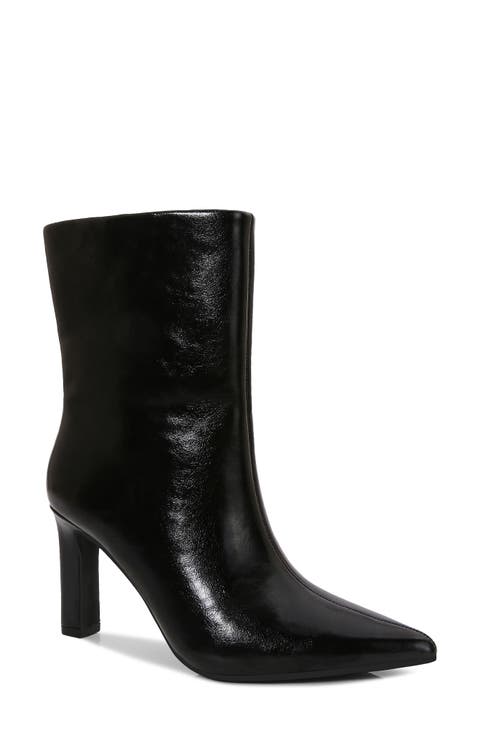 Adire Pointed Toe Faux Leather Bootie