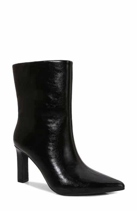 Adire Pointed Toe Faux Leather Bootie