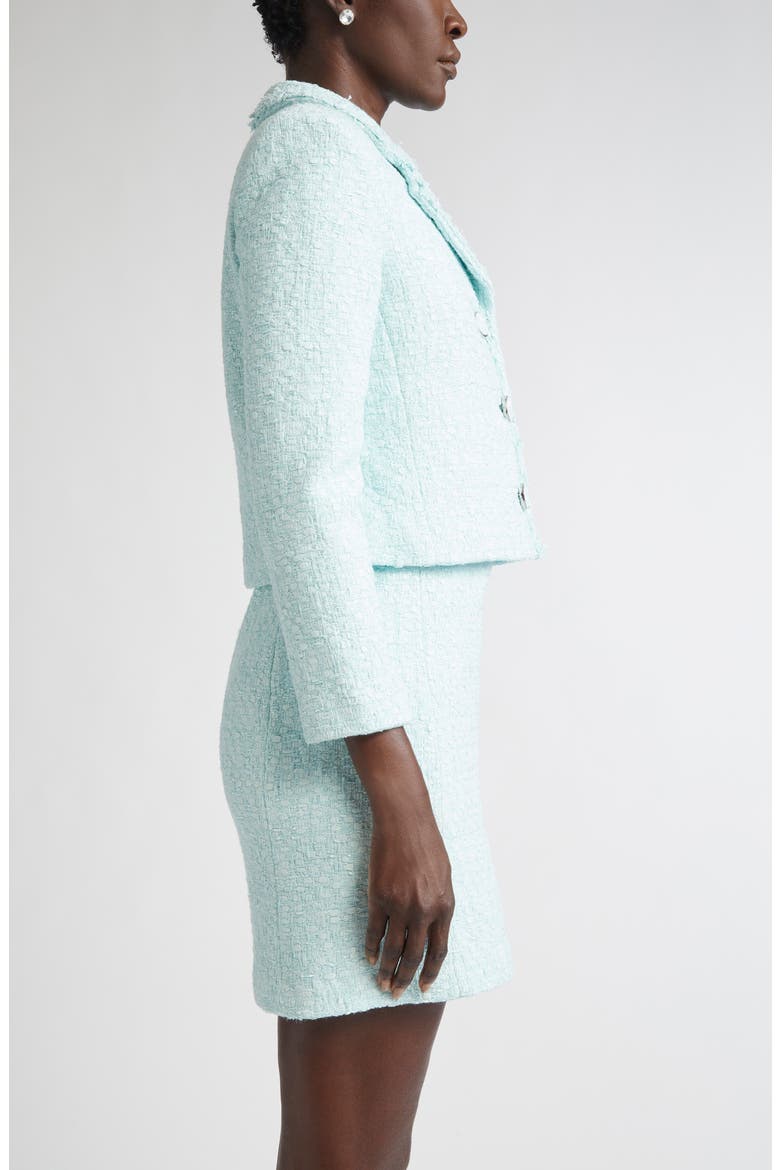 Tape Tweed Crop Jacket, Alternate, color, AQUA