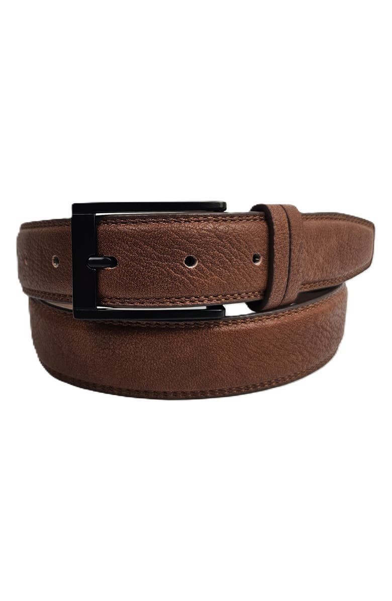 Vince Camuto Leather Belt, Main, color, Dark Tan