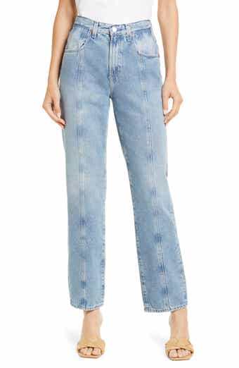 AG Alexxis Paneled Straight Leg Jeans