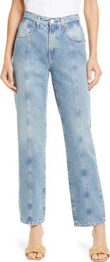 AG Alexxis Paneled Straight Leg Jeans