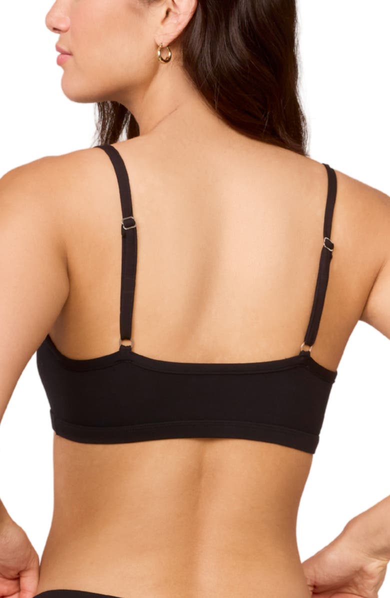 Montelle Intimates Bodybliss Lace Trim Bralette, Alternate, color, Black