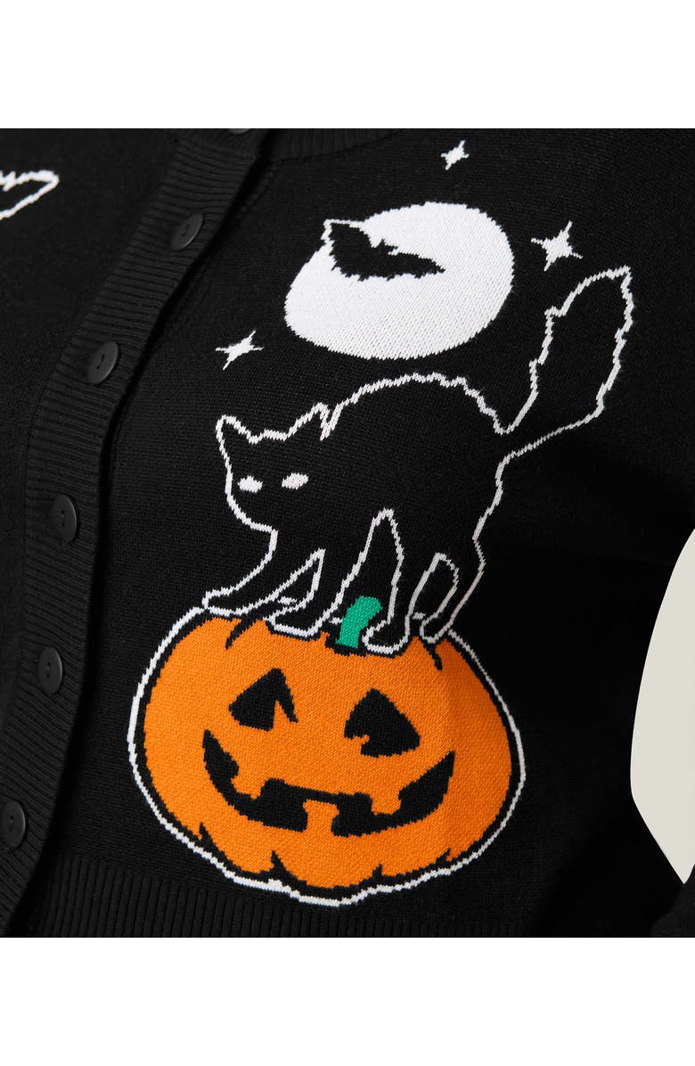 Unique Vintage Plus Size 1950s Cropped Cardigan, Alternate, color, Black