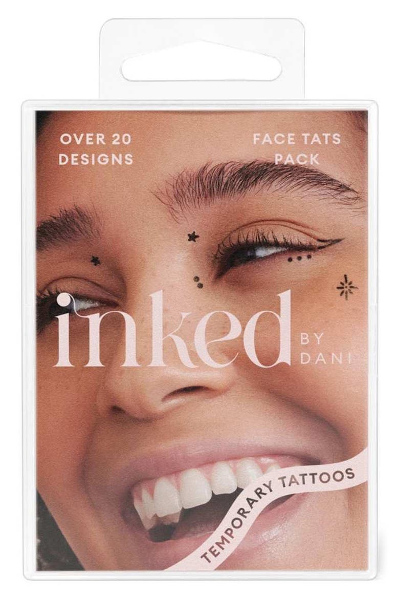 Face Tats Temporary Tattoos, Alternate, color, BLACK