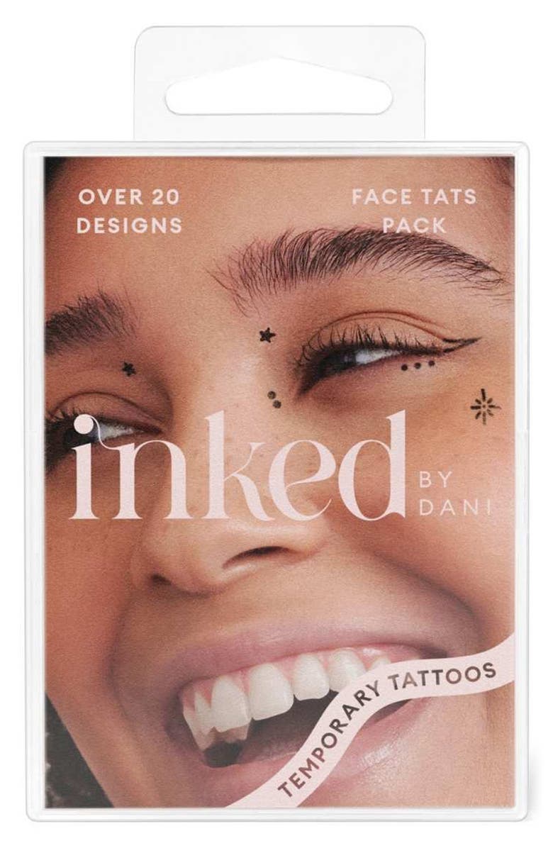 INKED by Dani Face Tats Temporary Tattoos, Alternate, color, Black