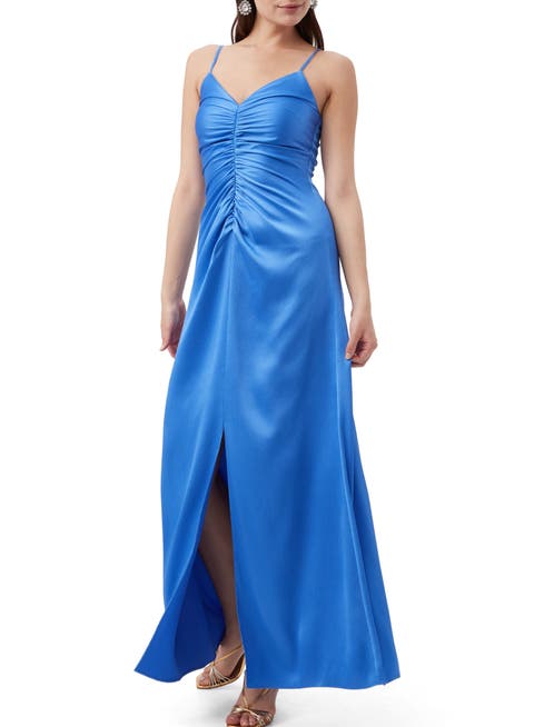 Tulipe Ruched Satin Maxi Dress