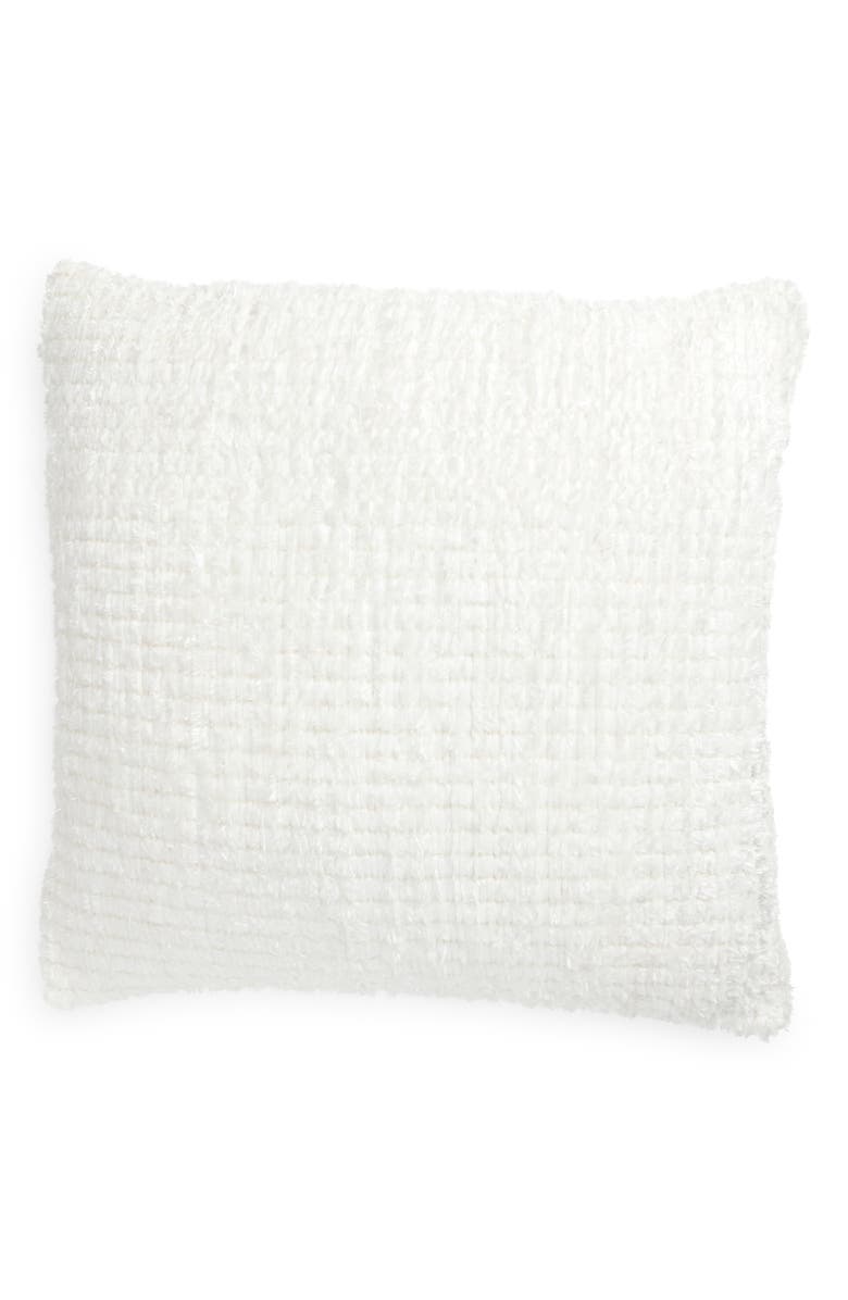 Tahari Chenille Tweed Accent Pillow, Main, color, Ivory
