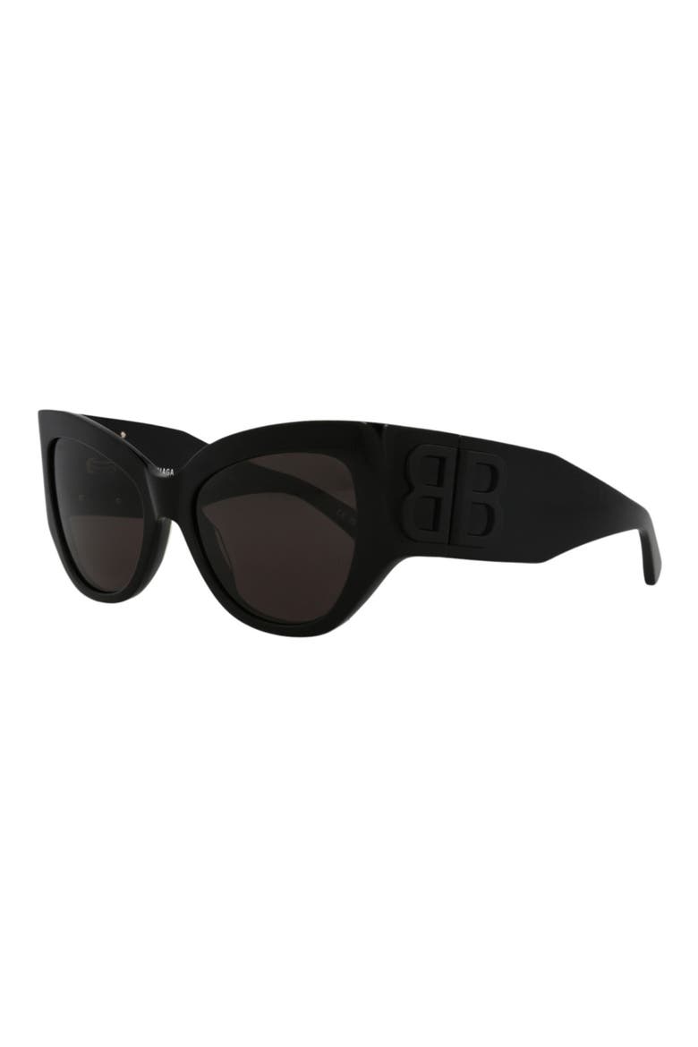 Novelty 55mm Cat Eye Sunglasses, Alternate, color, BLACK BLACK GREY
